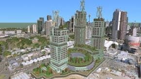 Minecraft image of cityscape