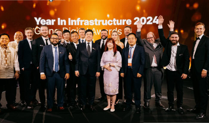 Winners of the 2024 Going Digital Awards celebrate their accomplishments. Nominations are now open for the 2025 awards. (Image courtesy of Bentley Systems)